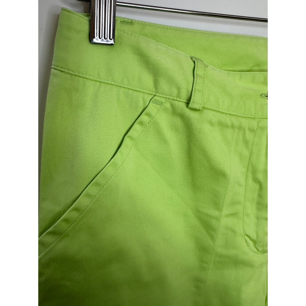 Vintage Y2K Lilly Pulitzer Lime Green Cropped Cargo Capri Pants Womens 8 - Picture 6 of 15